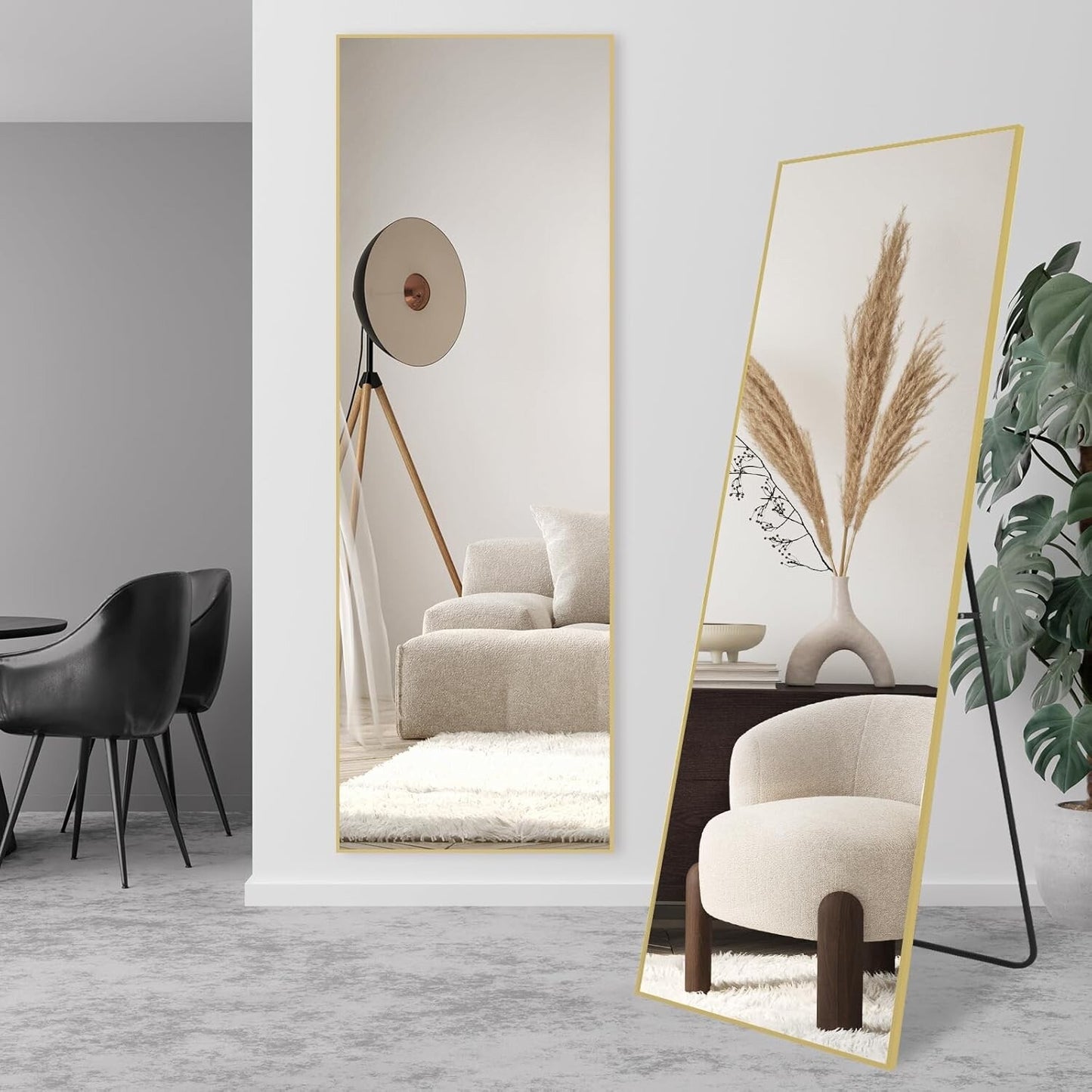 LunaMirror Full Length Mirrors Free Standing Floor Mirror Full Body 161x52cm