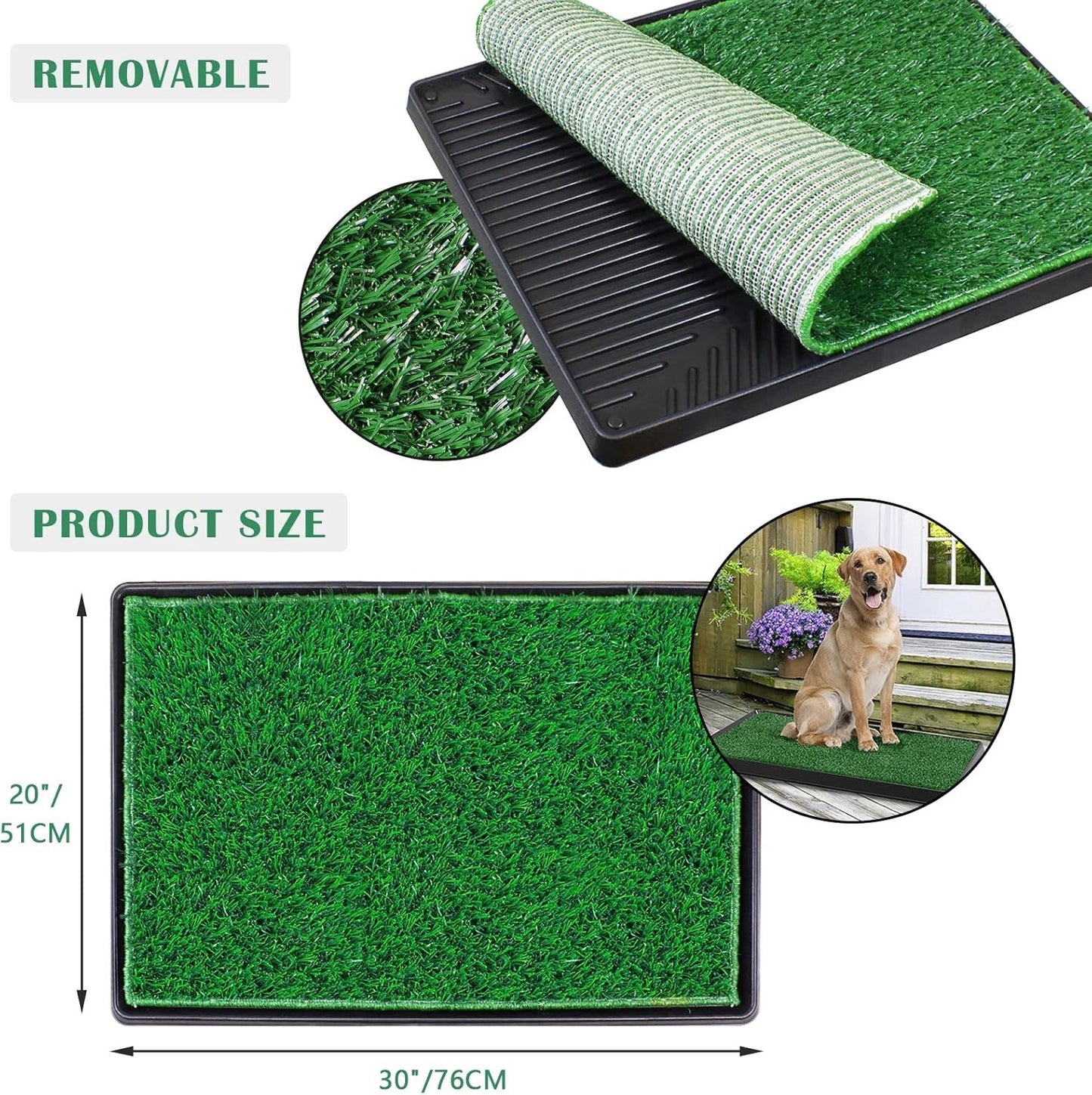Dog Toilet Grass Pad XL 76x51 Puppy Training Tray Indoor Pet Potty Turf