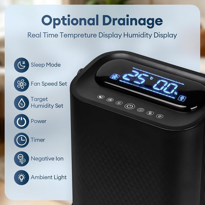 Dehumidifier Electric Air Dryer 4.5L Dual Core 1500ml Day Ioniser Timer UK Black