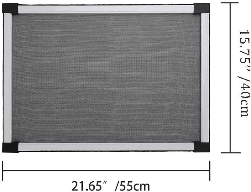 Fly Screen Window Mesh 2 Pack Adjustable Mosquito Aluminium Frame 40cm White