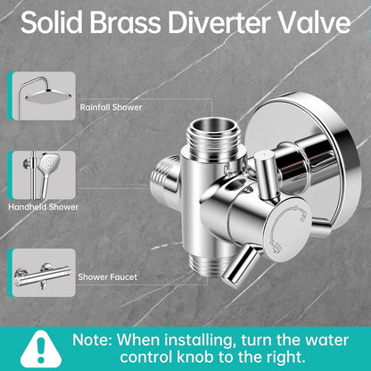 Shower Riser Rail Kit 8in Rainfall Head Handheld Chrome Adjustable Bathroom Set