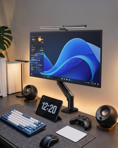Monitor Stand Arm Desk Mount 13-32in Single Rotatable VESA Gas Spring Black