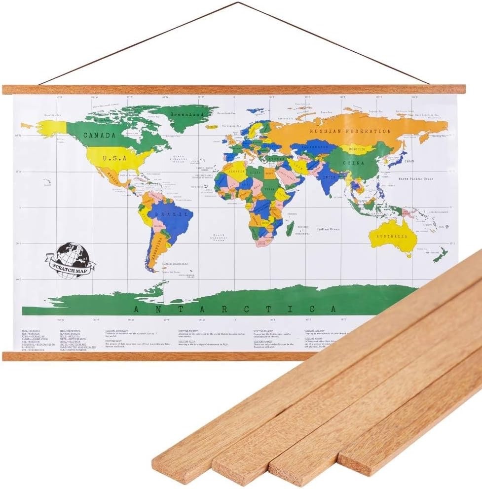 Poster Hanger Magnetic Wooden 76cm Teak Frame Wall Art Print Display Rail Kit
