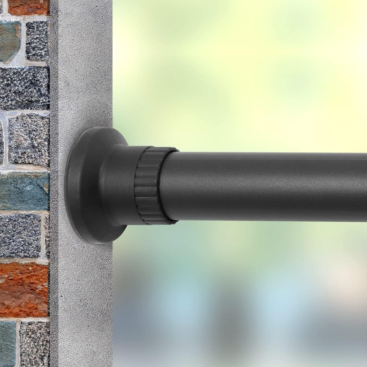 Heavy Duty Tension Shower Curtain Rail Adjustable Rustproof Bathroom Rod