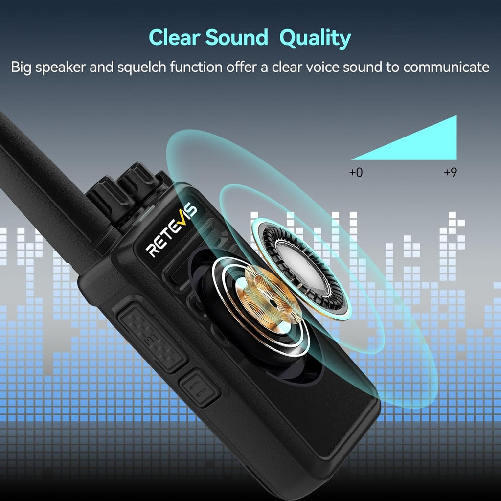 Retevis RT668H PMR446 Walkie Talkies 10 Pack Black Hidden Display USB-C 10-Way