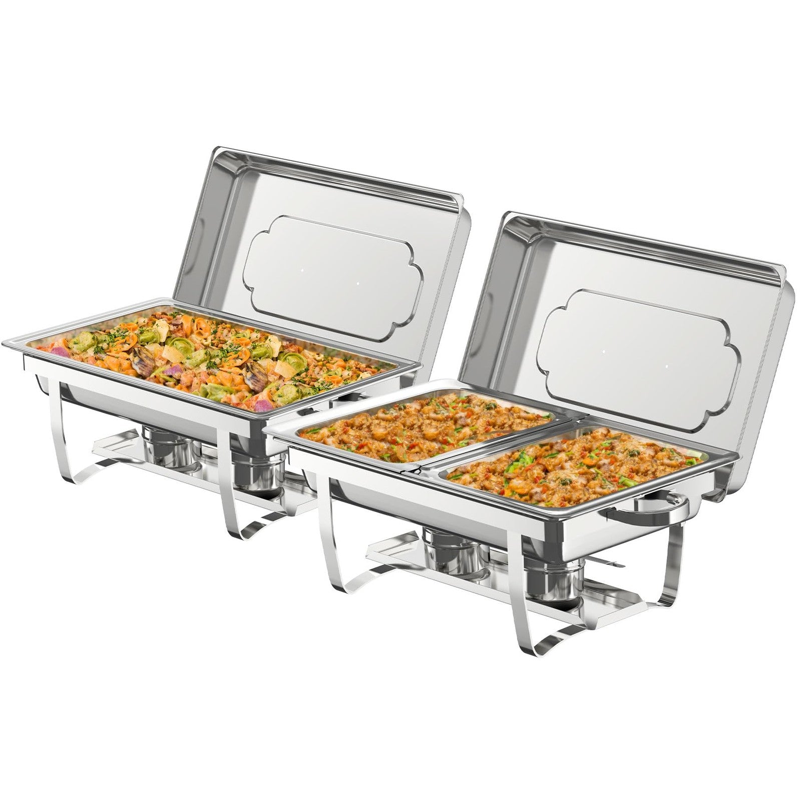 2x 9L Stainless Steel Chafing Dish Buffet Food Warmers Catering Set