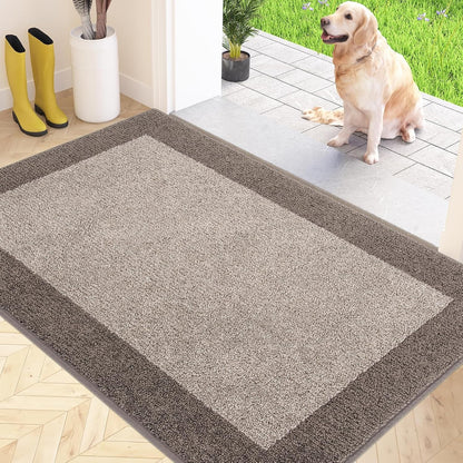 Dirt Trapper Door Mat 80x120cm Non Slip Washable Absorbent Indoor Rug Beige