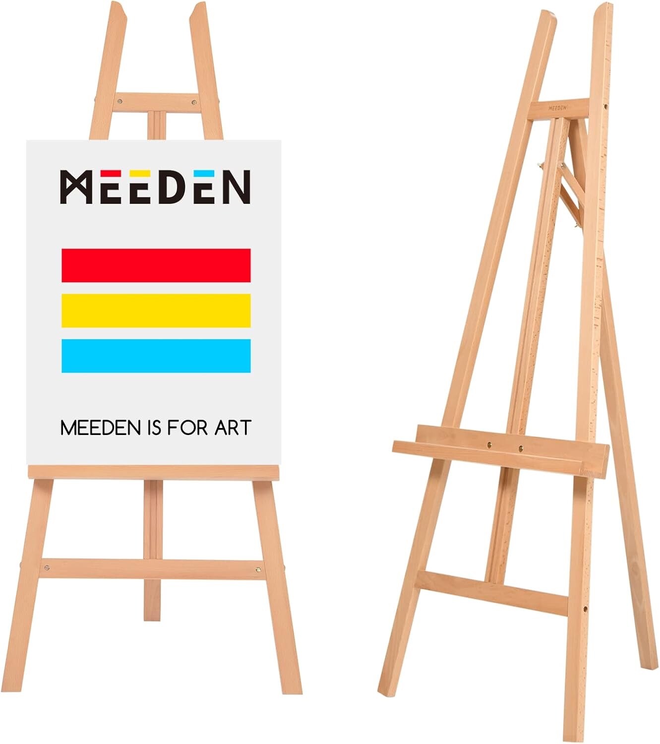 MEEDEN Wooden A-Frame Easel Floor Display Easel Stand Beech Wood