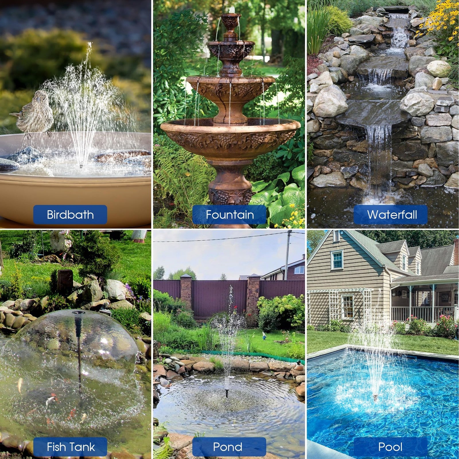 Biling 25W Solar Pond Fountain1200L/H Solar Powered Water Pump with Filter