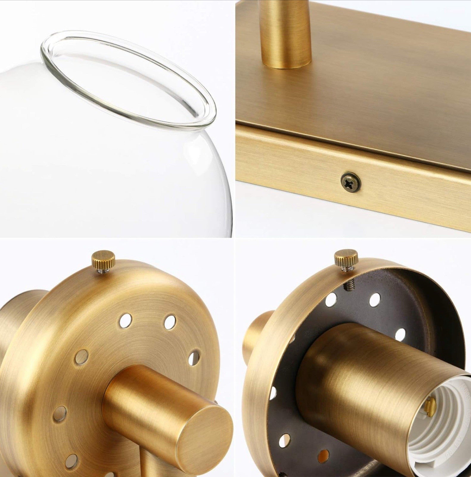Yosoan Industrial Glass Wall Sconce Lighting Globe Up/Down Wall Light Gold