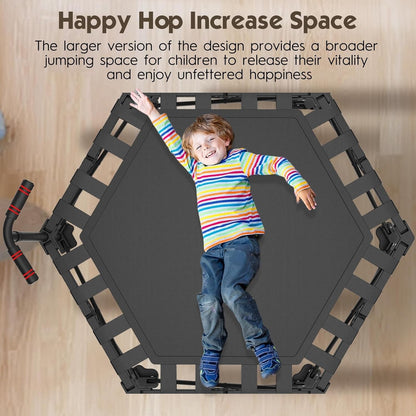 Fitness Trampoline Rebounder Foldable 106cm Adjustable Handle Home Cardio Gym