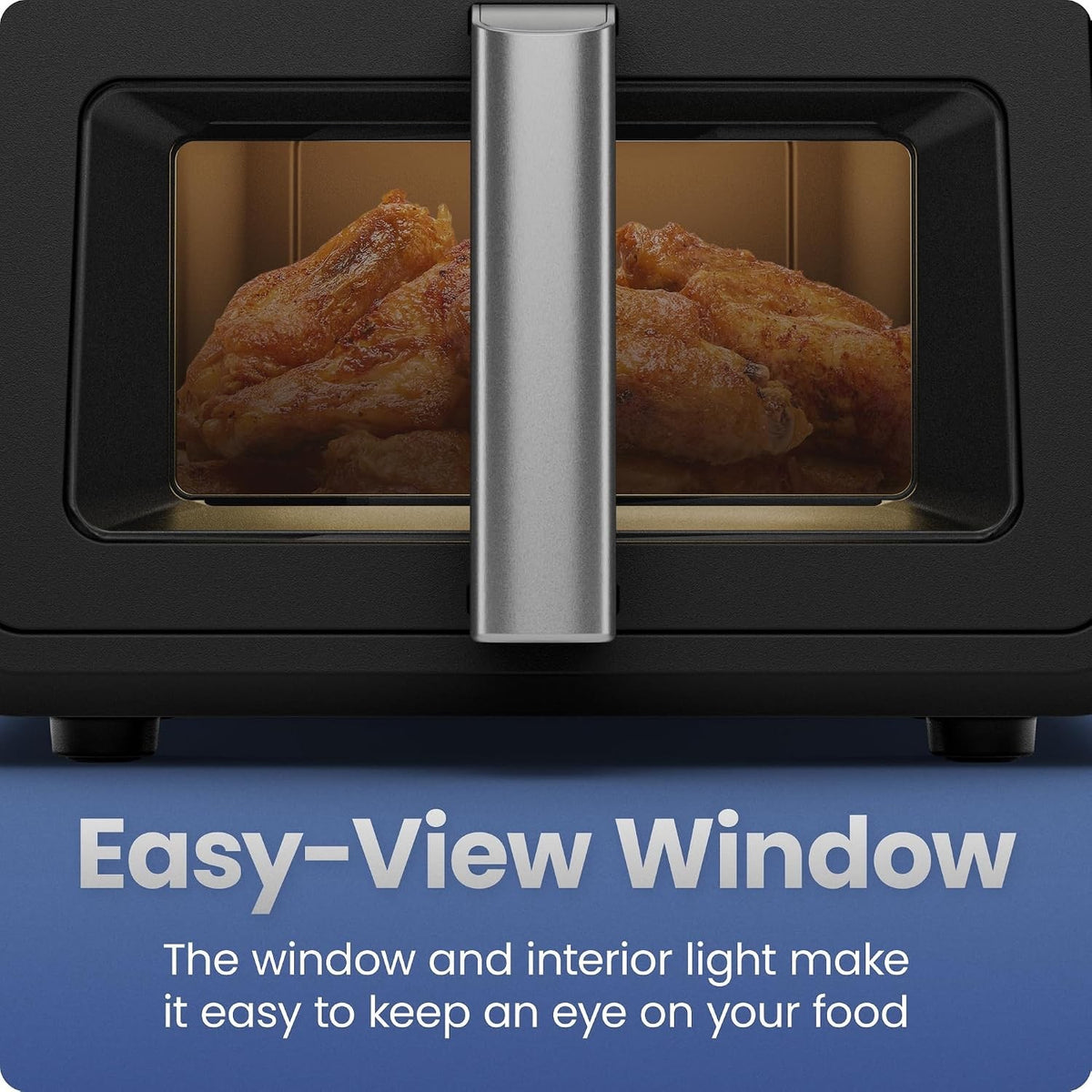 Digital Air Fryer Oven 8.5L XL 1750W 6 in 1 Touchscreen 230C Window Black