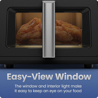 Digital Air Fryer Oven 8.5L XL 1750W 6 in 1 Touchscreen 230C Window Black