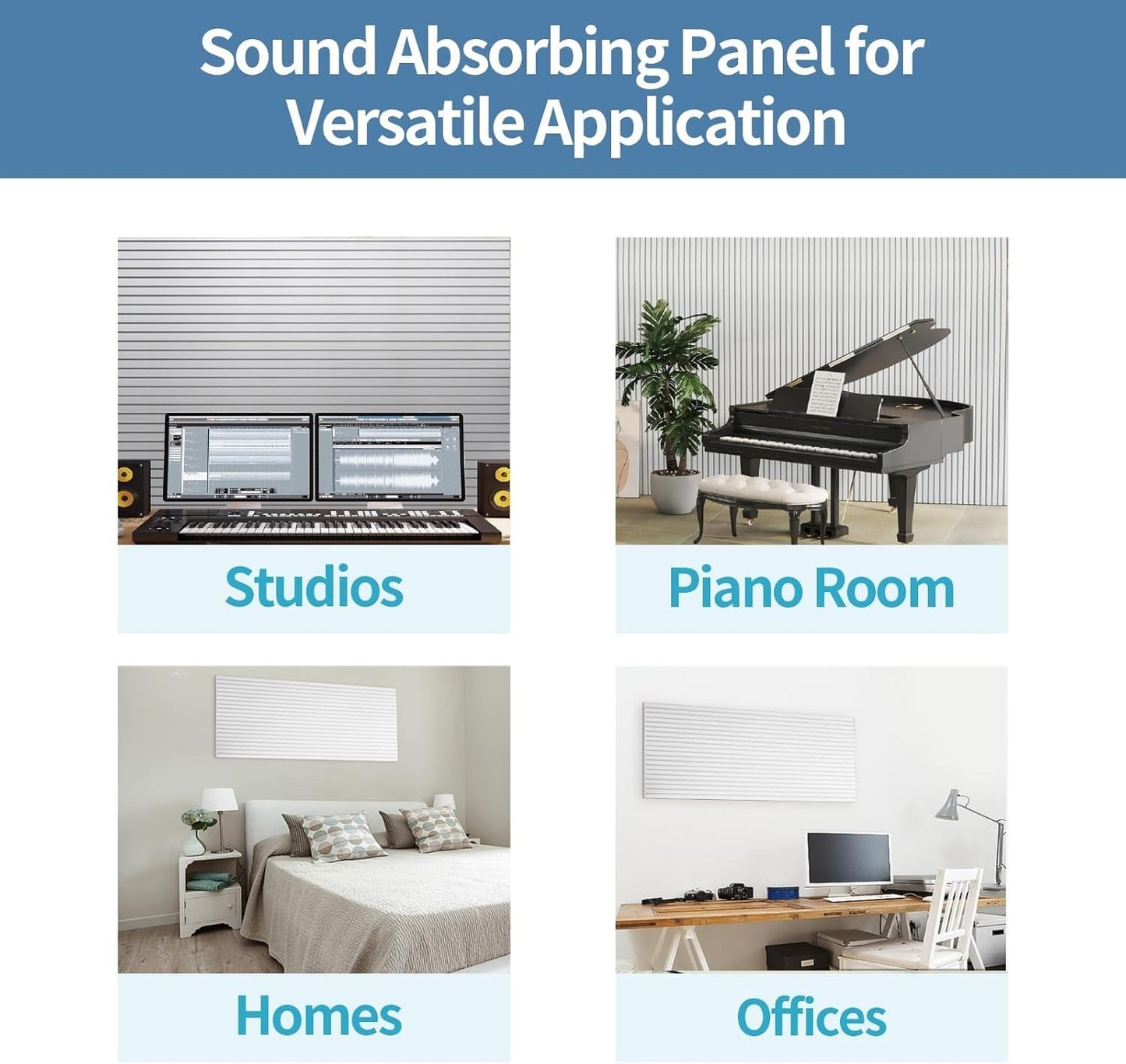 Acoustic Panels 10 Pack 47x24 in Soundproof Wall Panels Self Adhesive Foam