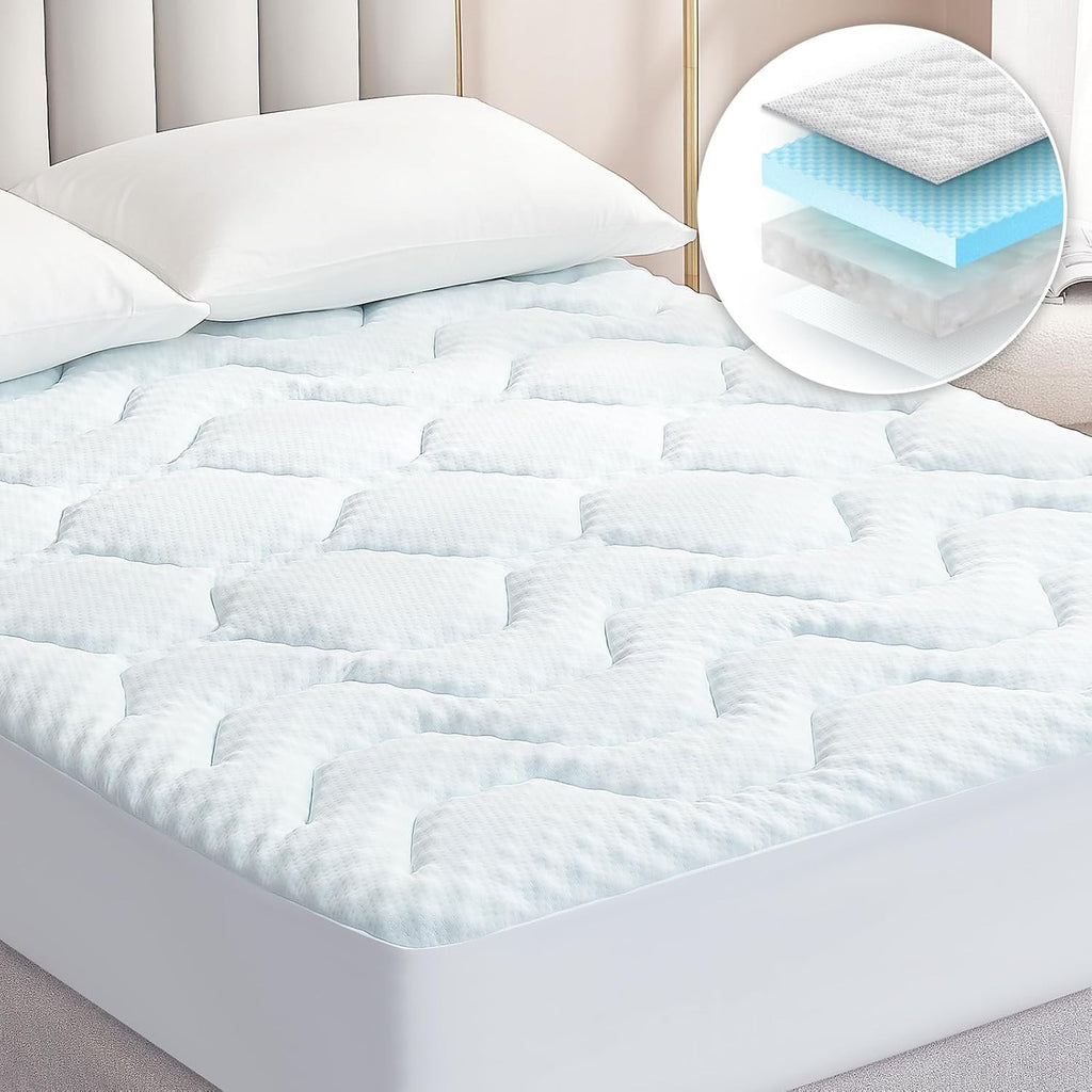 EHEYCIGA Memory Foam Mattress Topper Gel Cooling Small Double Bed 122x190cm