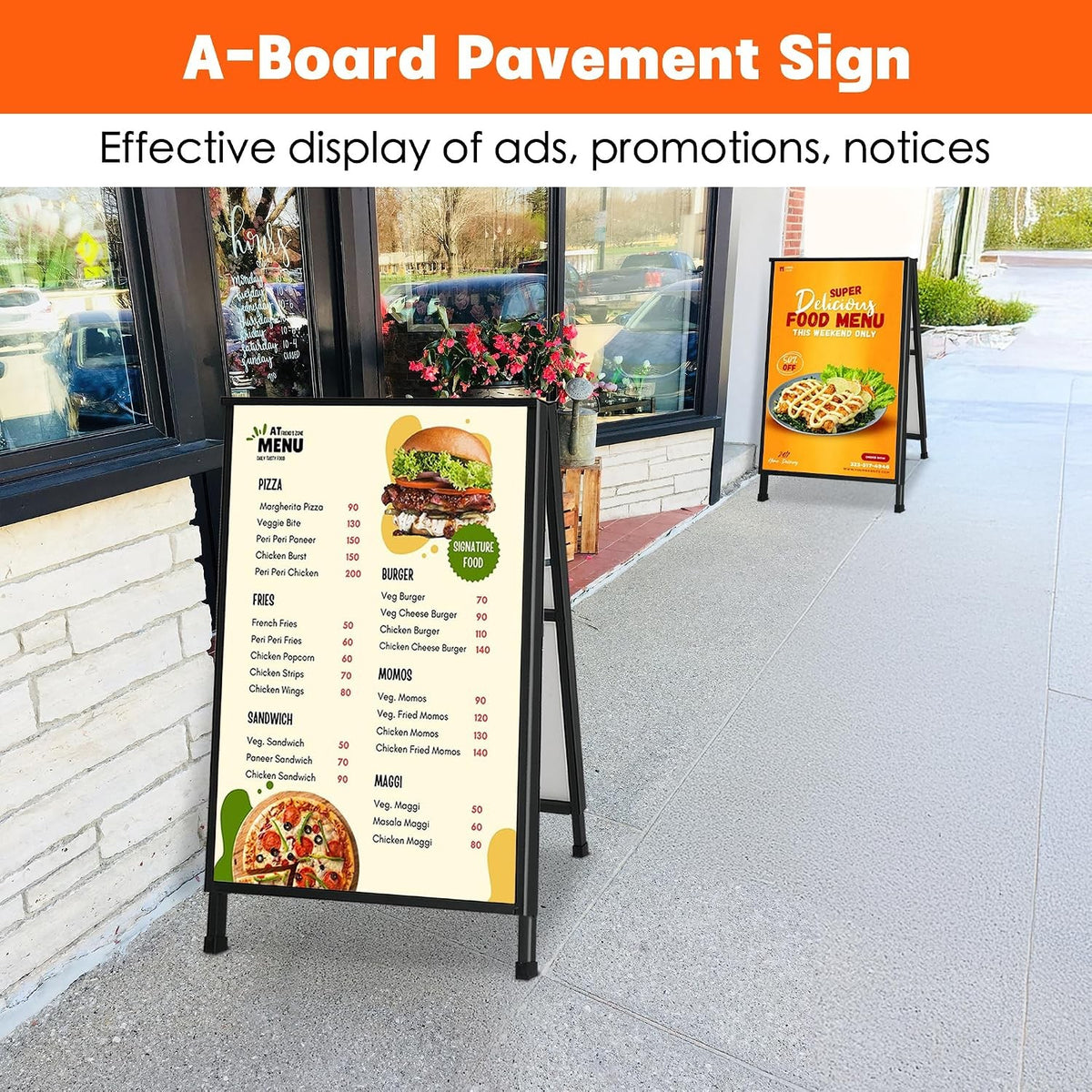 A1 Pavement Sign A Board Double Sided Poster Holder Outdoor Advertising Display