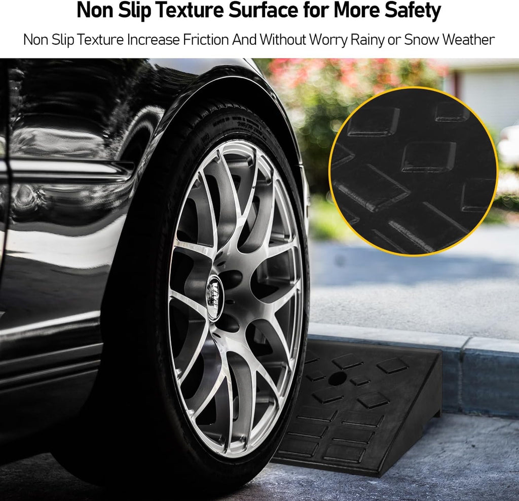 Heavy Duty Rubber Kerb Ramp 100x25x10cm Non Slip Driveway Threshold