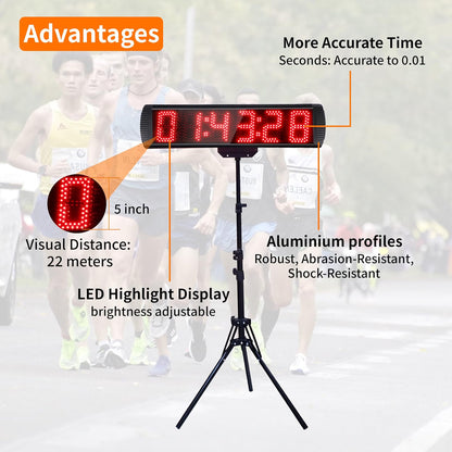 Digital Gym Timer Clock 5 Inch LED 6 Digit Countdown Stopwatch Remote Stand