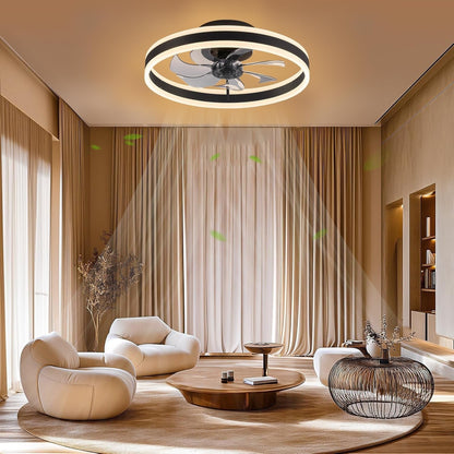 Ceiling Fan Light 60cm 6 Speed Remote Dimmable LED Reversible Quiet White Modern