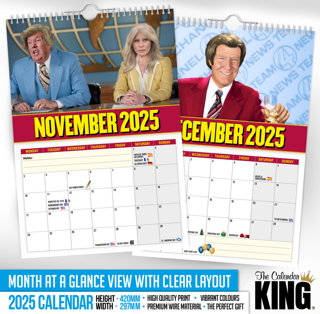 2025 Calendar - Dun Burgundy - Funny - Quirky - Christmas - Birthday A4