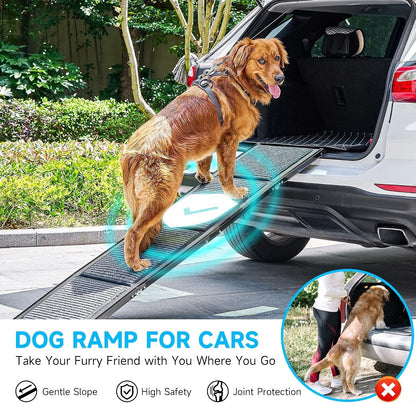 Dog Car Ramp Folding 170cm Aluminium Non Slip Pet Ramp 90kg SUV Truck Bed Sofa