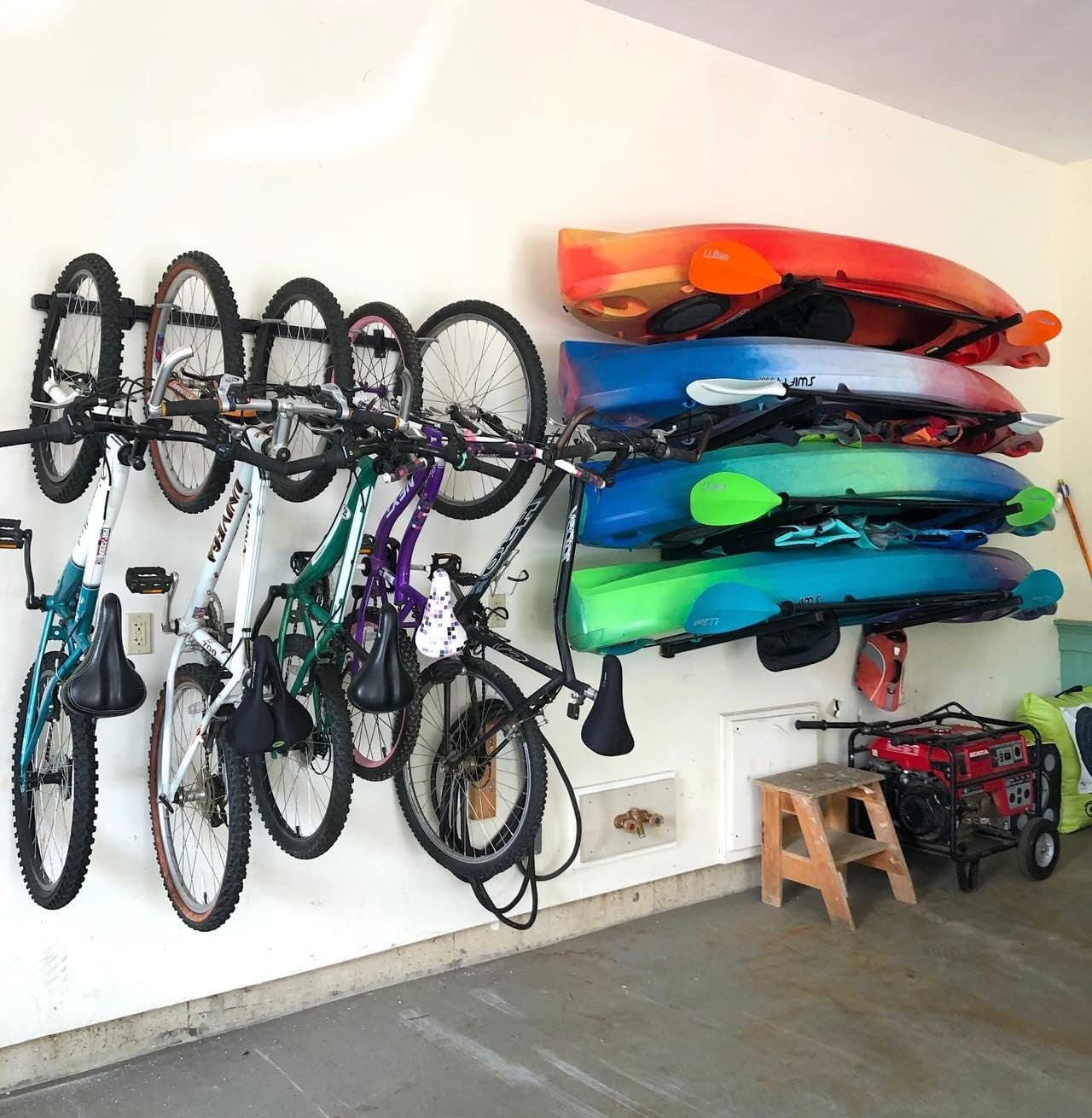 StoreYourBoard 5 Bike Storage Rack Cycling Wall Mount Hook System