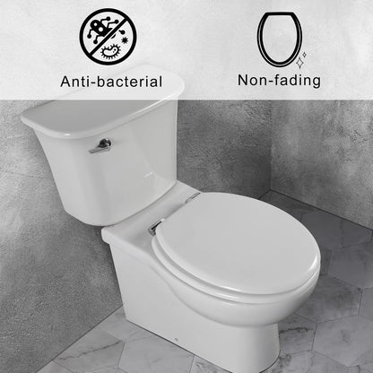 Wooden Toilet Seat White Soft Close Quick Release Antibacterial Easy Clean Lid