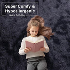 240x340cm Dark Grey Shaggy Area Rug Soft Washable Anti Slip Living Room