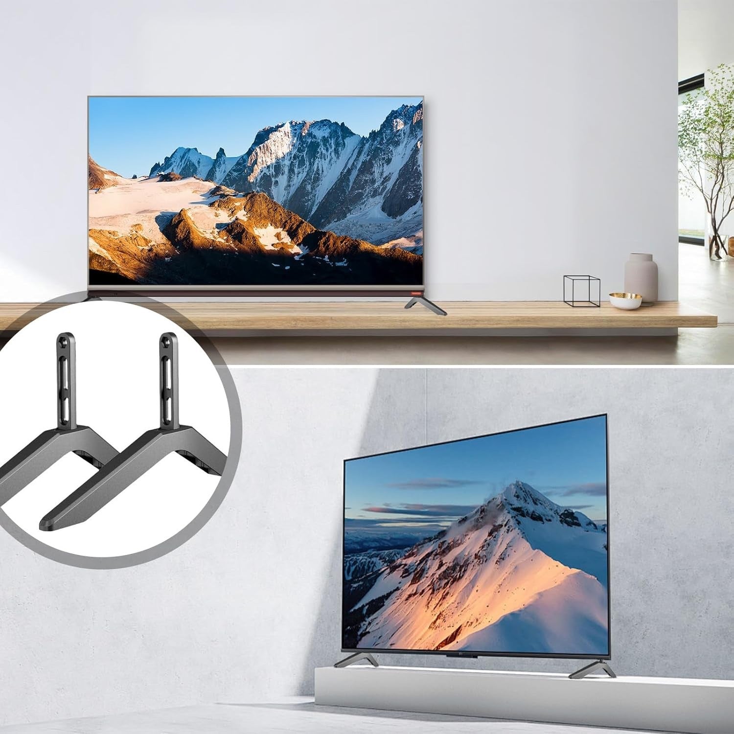 2Pcs Universal TV Stand Base Legs Mount Pedestal Feet Stand for 32-65 Inch TV