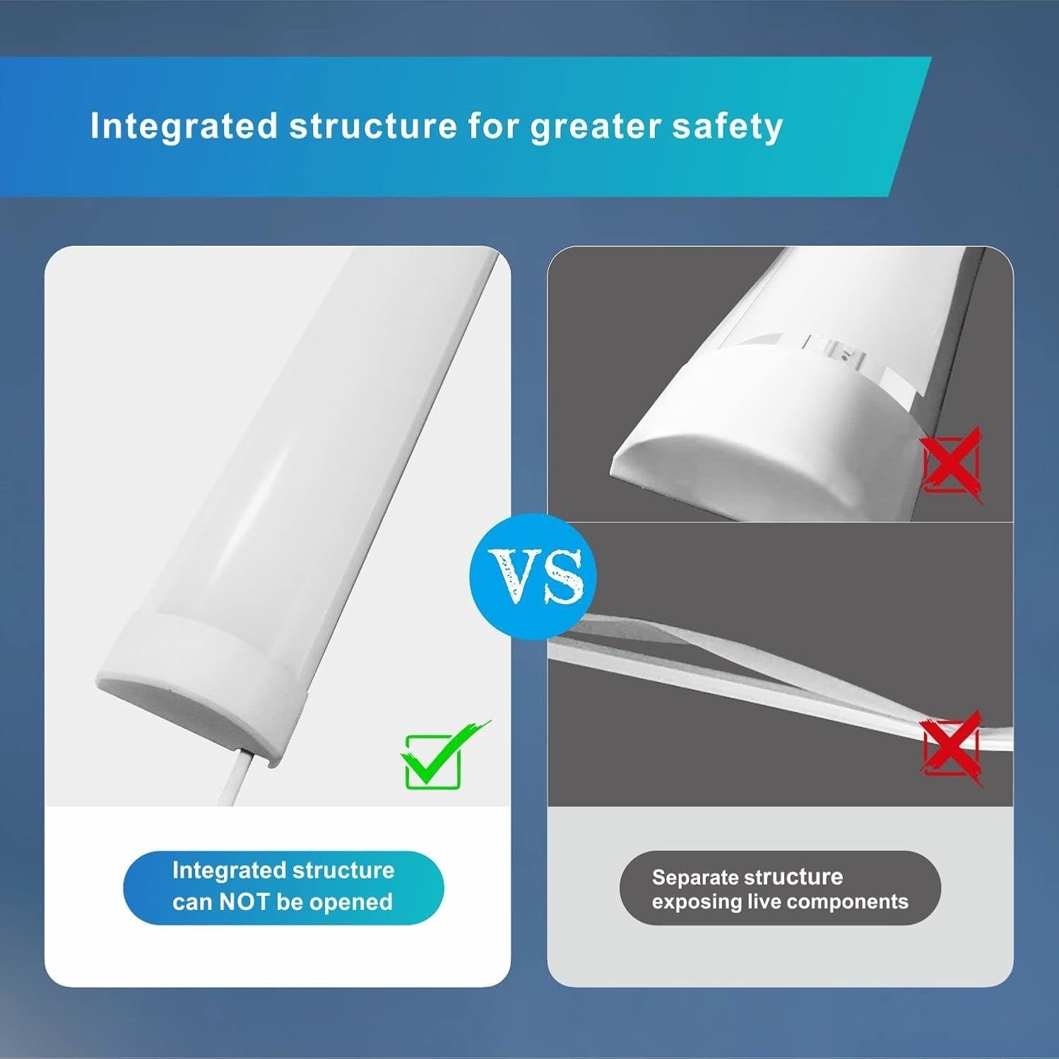 4ft LED Batten Light 32W 3550lm 6500K Slim Ceiling Tube Lamp 2 Pack