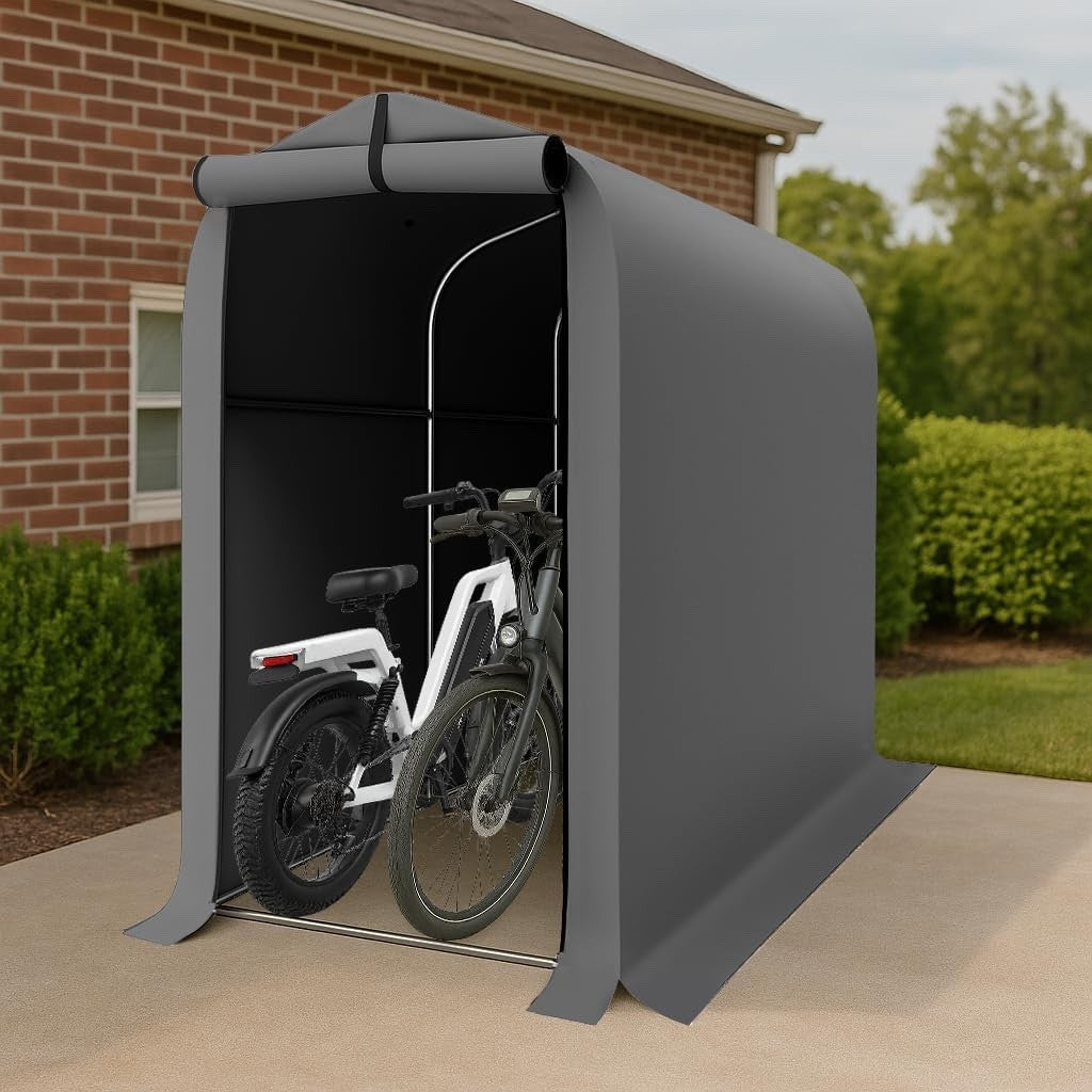 1x1.8m Outdoor Bike Storage Shed Waterproof UV Resistant Metal Frame Tent