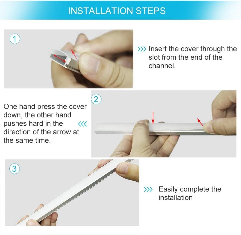 6x 1m LED Aluminium Profile U Channel Diffuser Housing Strip Light Track