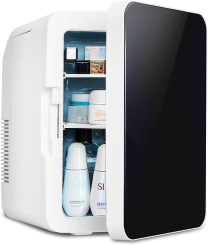 Mini Fridge Beauty Refrigerator 10L 12 Can AC/DC Black Skincare Cooler Bedroom