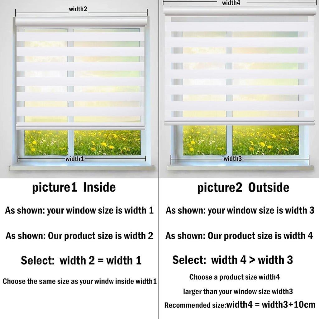 Zebra Roller Blind 100x150cm Day Night Blackout Window Shade White Indoor