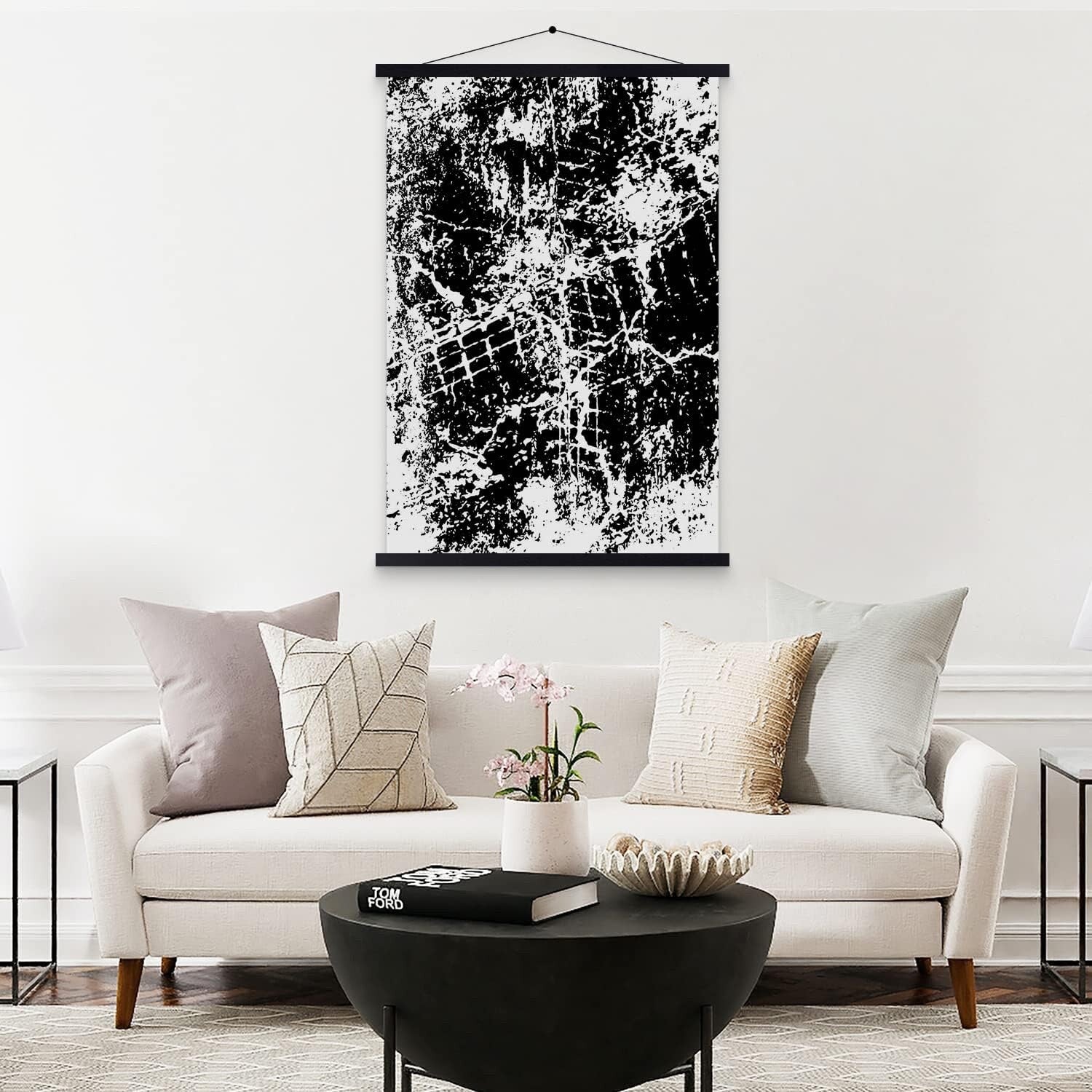 A0 Magnetic Poster Frame Light Wood Hanging Print Hanger