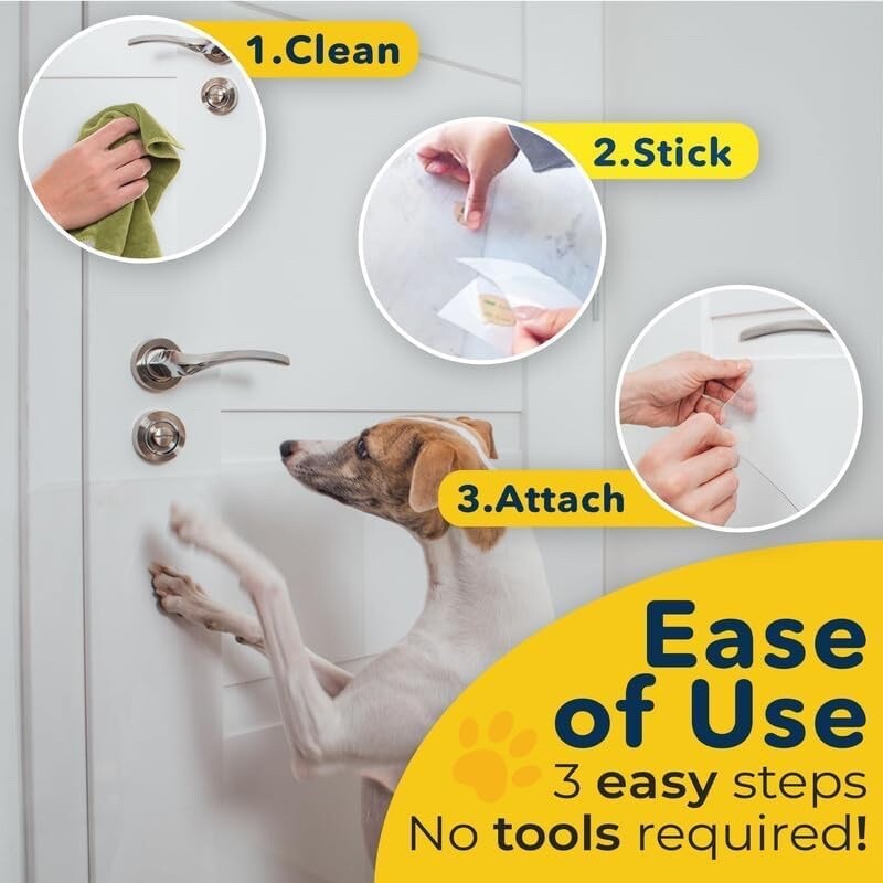 PROTECTO Heavy Duty Door Protector Dog Scratch Guard 35.5x24 Transparent