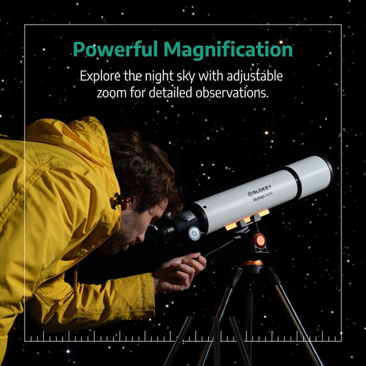 Slokey 60090 Astronomical Portable and Powerful 24x-300x Travel Telescope White