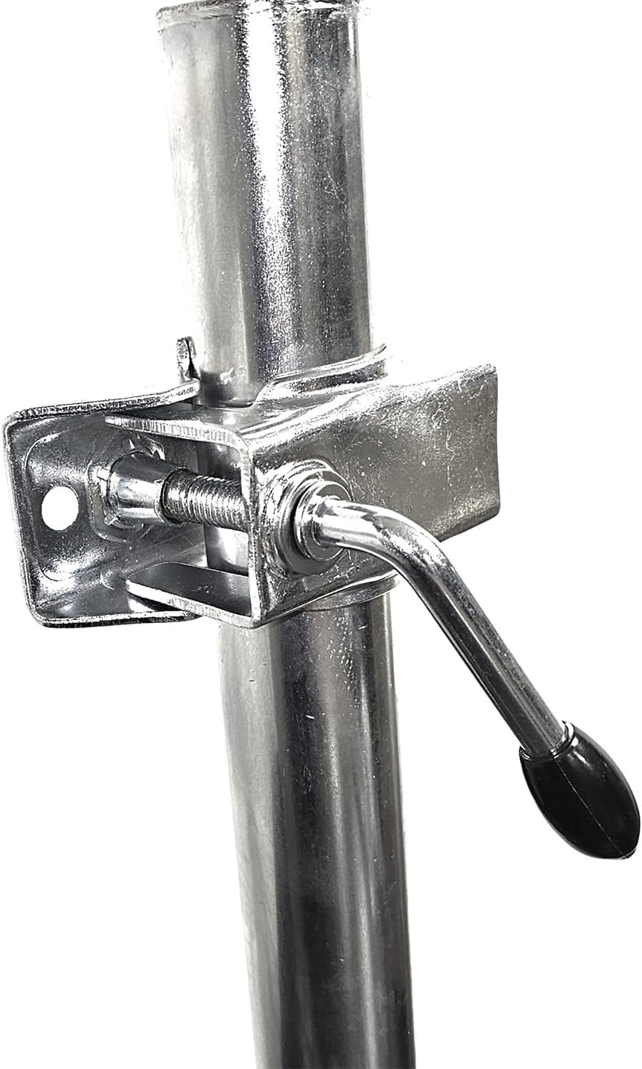 Jockey Wheel 48mm Pneumatic 10in Trailer Caravan Clamp Top Wind Galvanised Heavy
