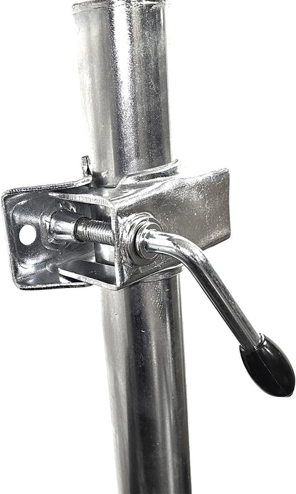 Jockey Wheel 48mm Pneumatic 10in Trailer Caravan Clamp Top Wind Galvanised Heavy