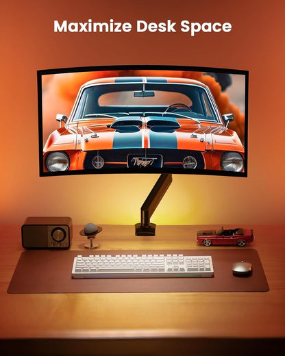 Monitor Arm Desk Mount Ultrawide Single 13-40in Adjustable VESA Black 12kg Heavy