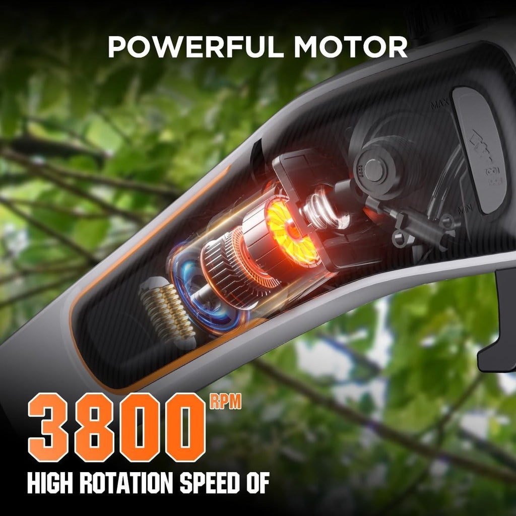 Cordless 20cm Pole Saw 2.0Ah Battery Electric Tree Trimmer 27ft/s Pruning