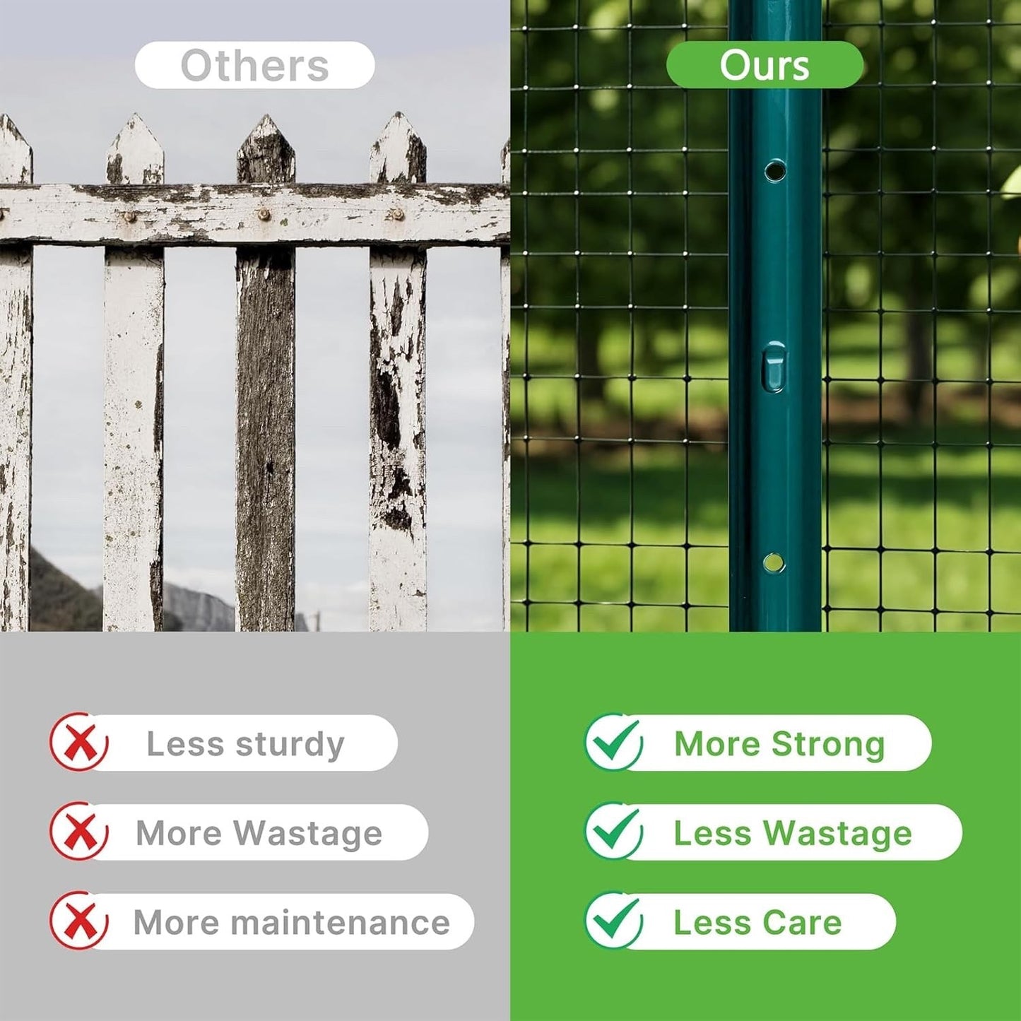 Fence Posts Metal U 213cm 10 Pack Garden Wire Mesh Chicken Outdoor Steel Poles