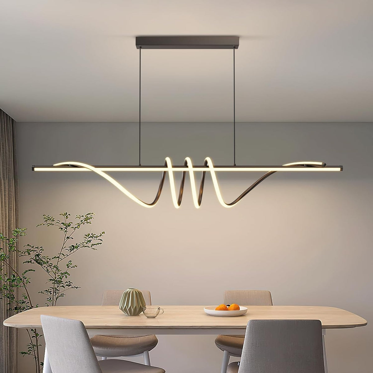 LED Pendant Ceiling Light Dimmable Remote 3000K-6000K 39in Kitchen Island Lamp