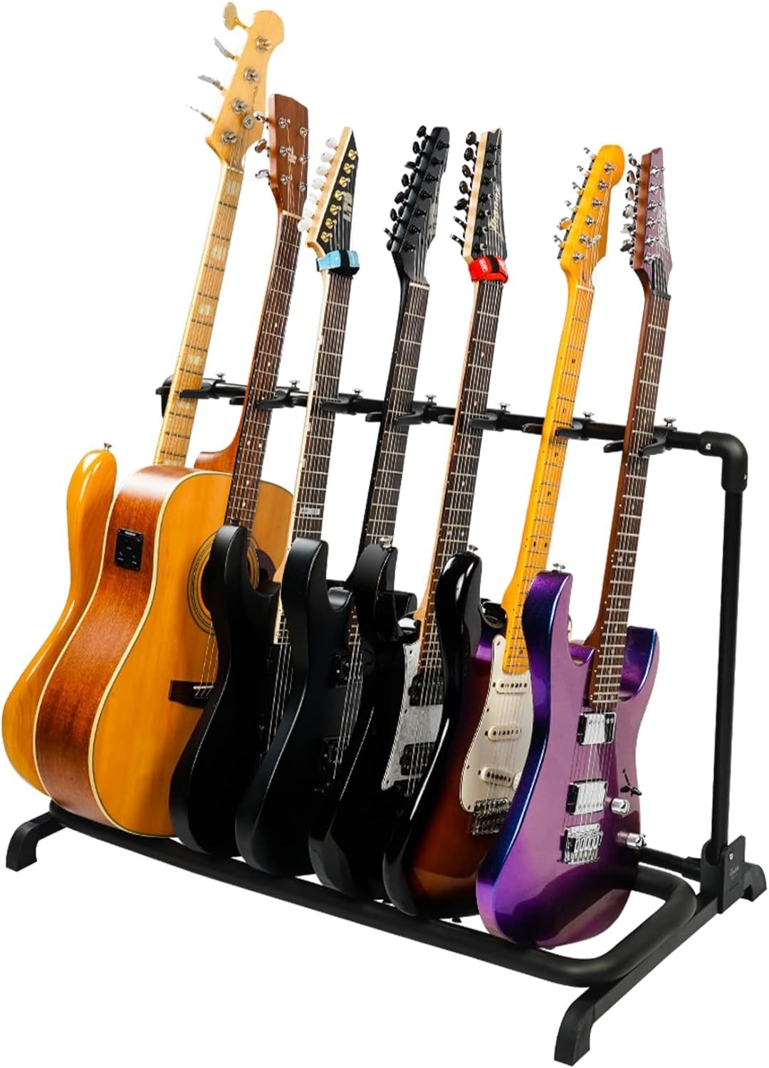 Multi Guitar Rack Stand 7 Holder Foldable Adjustable Acoustic Electric Bass