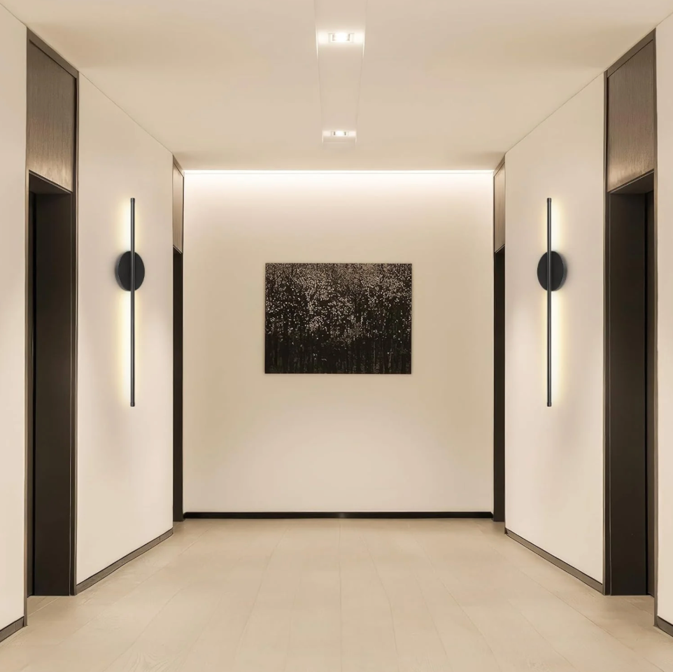 2x Wireless Rechargeable Wall Sconce Lights Black Dimmable Remote