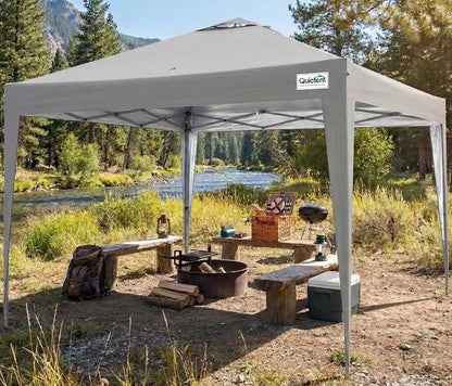 Pop Up Gazebo 2.5x2.5m Portable Waterproof Canopy Grey Carry Bag UV50 Festivals