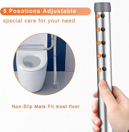 Toilet Safety Frame Rails Adjustable Height Width Aluminium Grab Bars 150kg Aid