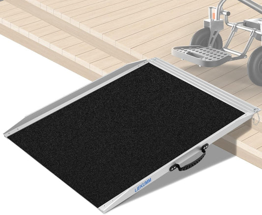 91cm Portable Wheelchair Ramp Aluminium Non Slip 300kg Threshold Door Ramp