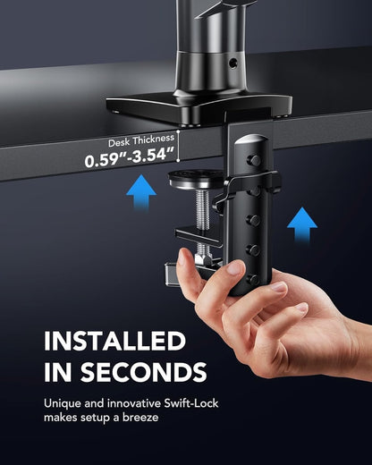 Monitor Stand Arm Desk Mount 13-32in Single Rotatable VESA Gas Spring Black