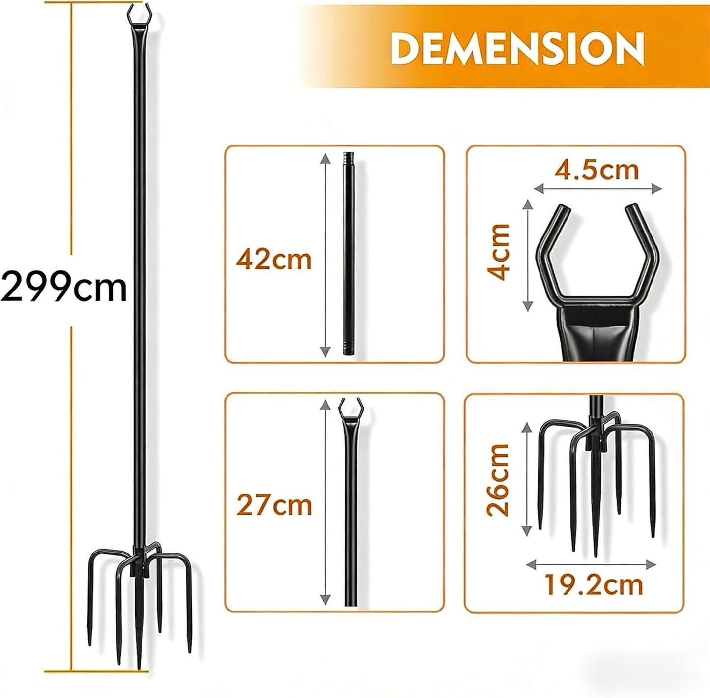 String Light Poles Outdoor 2 Pack 9.8FT Steel Garden Patio Deck Stand Black